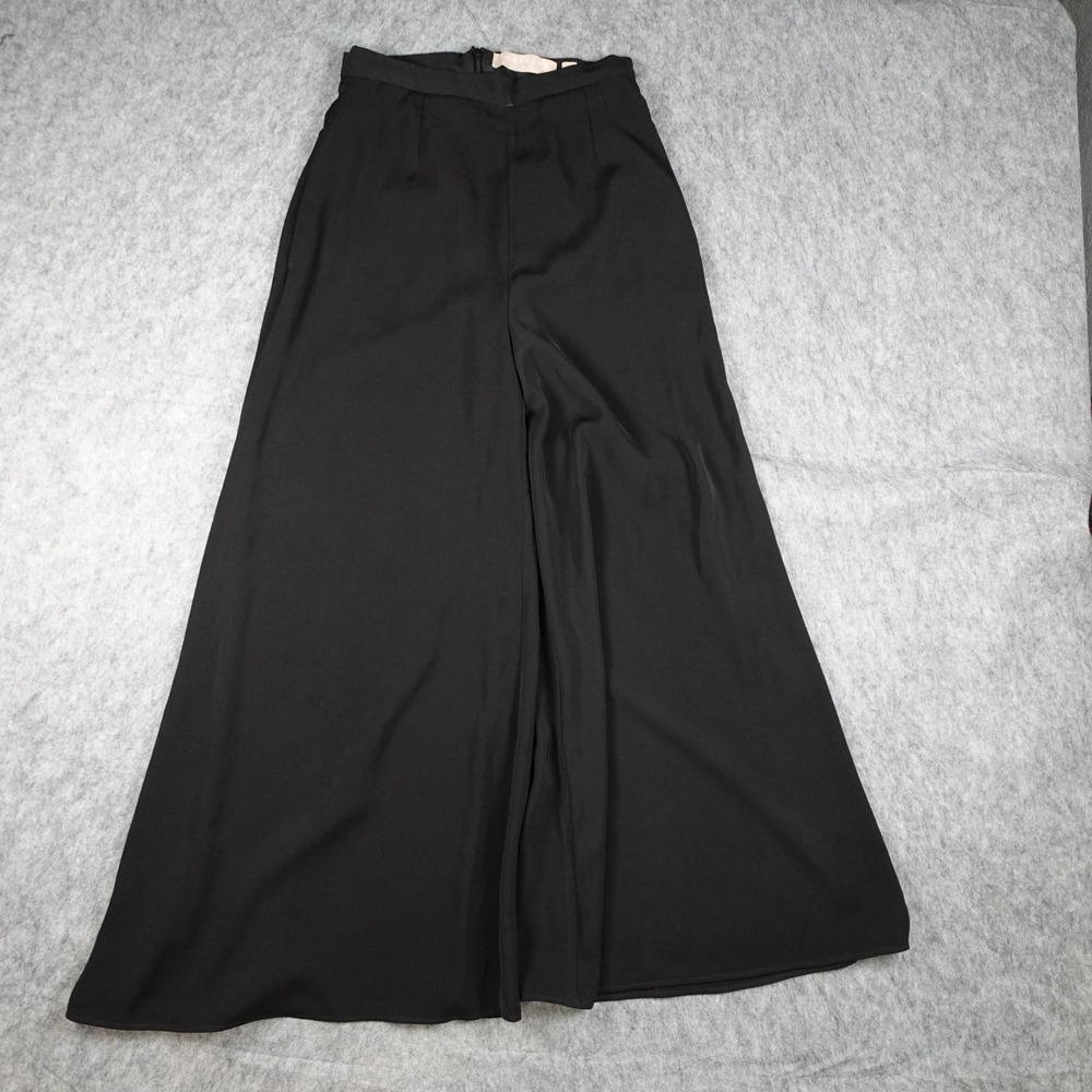 Keepsake Pant Women Small Black Super Wide Leg High Waisted Flowy Zip Dress